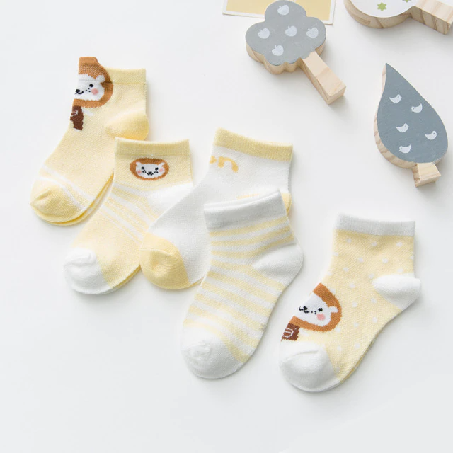 Kit 5 pares de Meia Baby Bichinhos