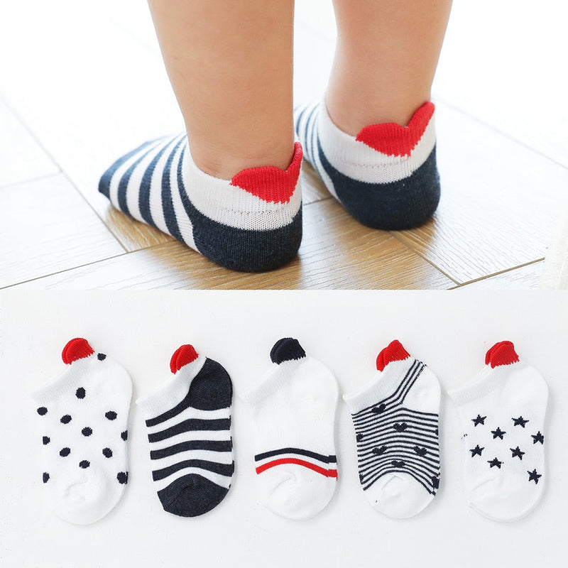 Kit 5 pares de Meia Infantil Coraçãozinho