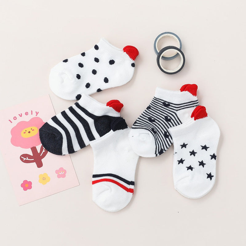 Kit 5 pares de Meia Infantil Coraçãozinho