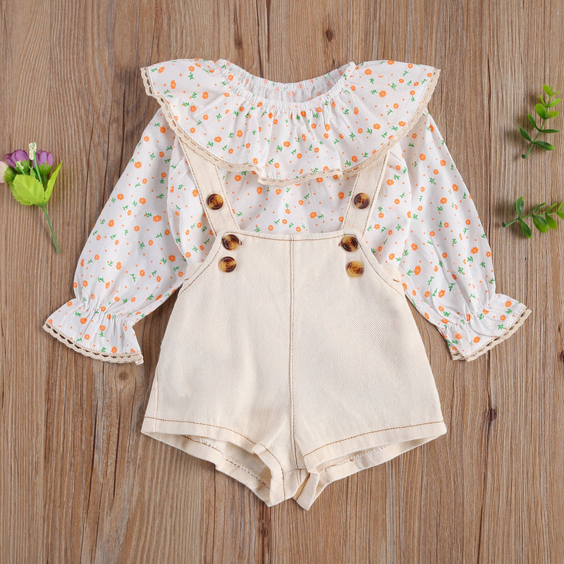 Conjunto Jardineira Baby Florzinha