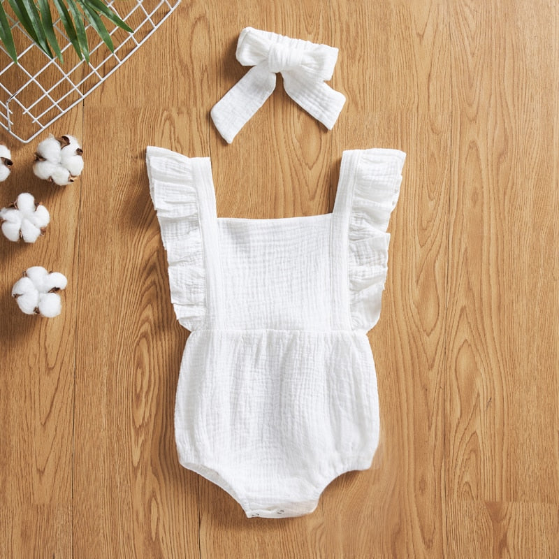 Romper Baby Linho Babado