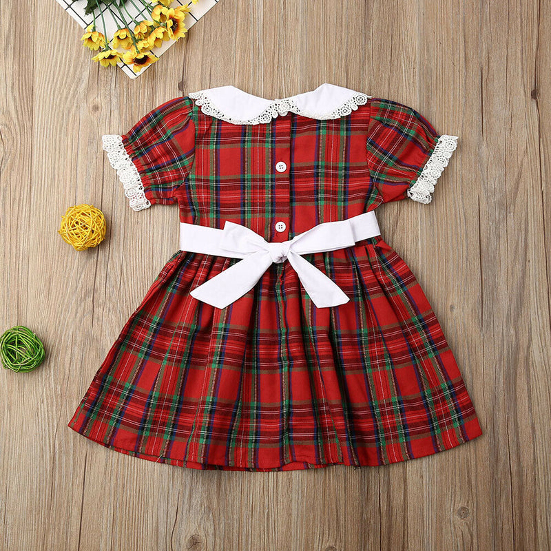 Vestido Infantil Xadrez Natal