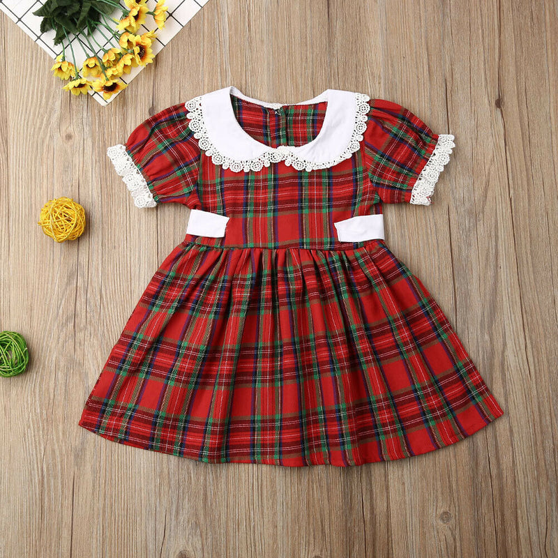 Vestido Infantil Xadrez Natal