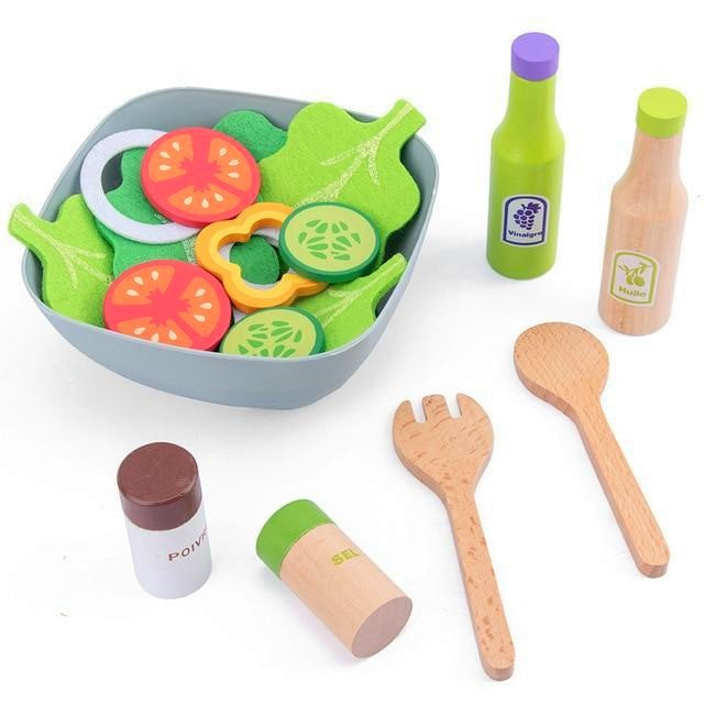 Kit Salada Completa Montessori em Madeira