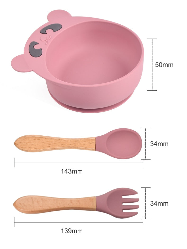 Kit Alimentação Silicone 3 peças Diversas Cores